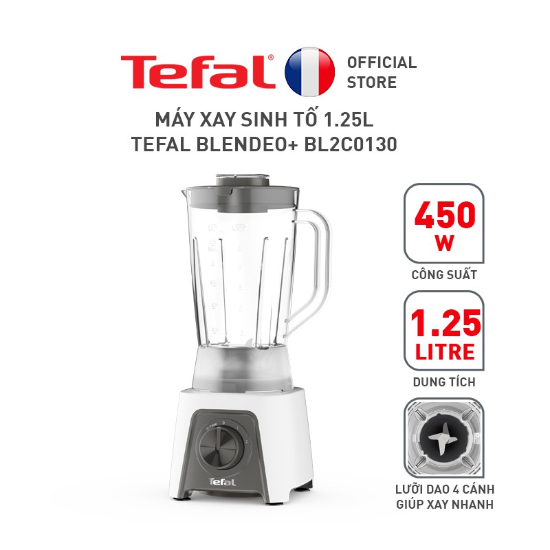 [Mã ELTEFALWL5 giảm 10% đơn 500K] Máy xay sinh tố Tefal Blendeo+ BL2C0130 - 450W, 1.25L