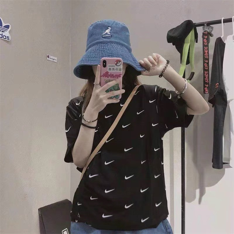 (Ảnh thật kèm Clip) Áo Thun 𝐍𝐢𝐤𝐞 Swoosh Thêu Logo - Áo thun tay lỡ unisex nam nữ form rộng oversize chất liệu Cotton | BigBuy360 - bigbuy360.vn