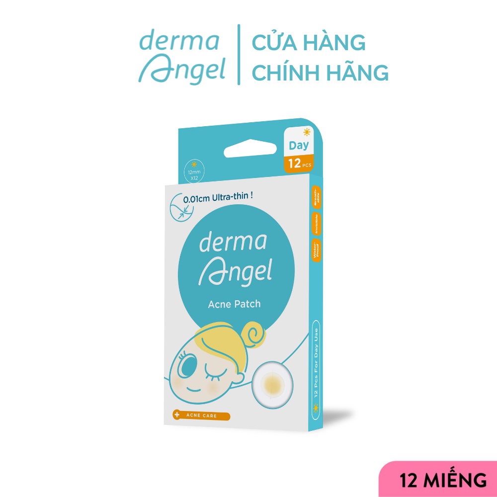 [Mã FMCGMALL -8% đơn 250k] Miếng dán mụn dùng cho ban ngày (12 miếng) DERMA ANGEL