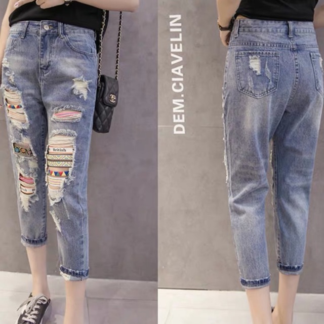 Quần Baggy Jean Thổ cẩm Quảng Châu