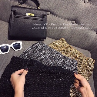 chân váy sequin nhũ lấp lánh