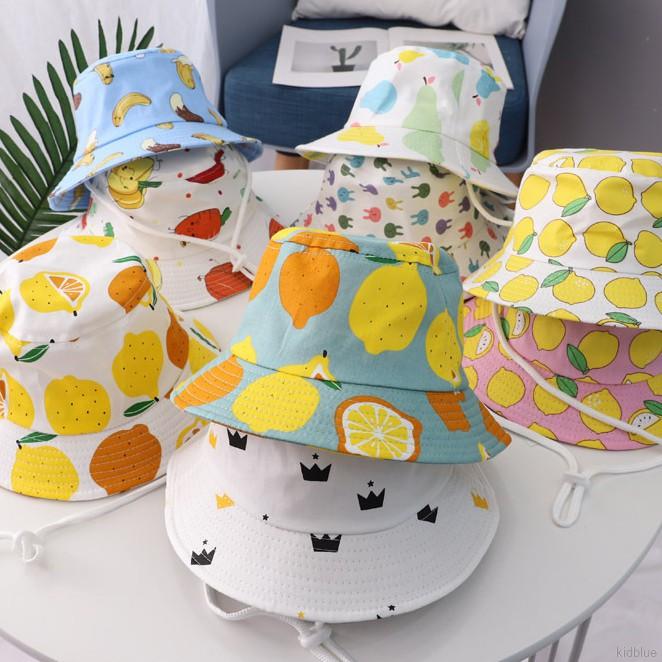 Nón Bucket Hoạ Tiết Hoạt Hình Phong Cách Hàn Quốc Cho Bé