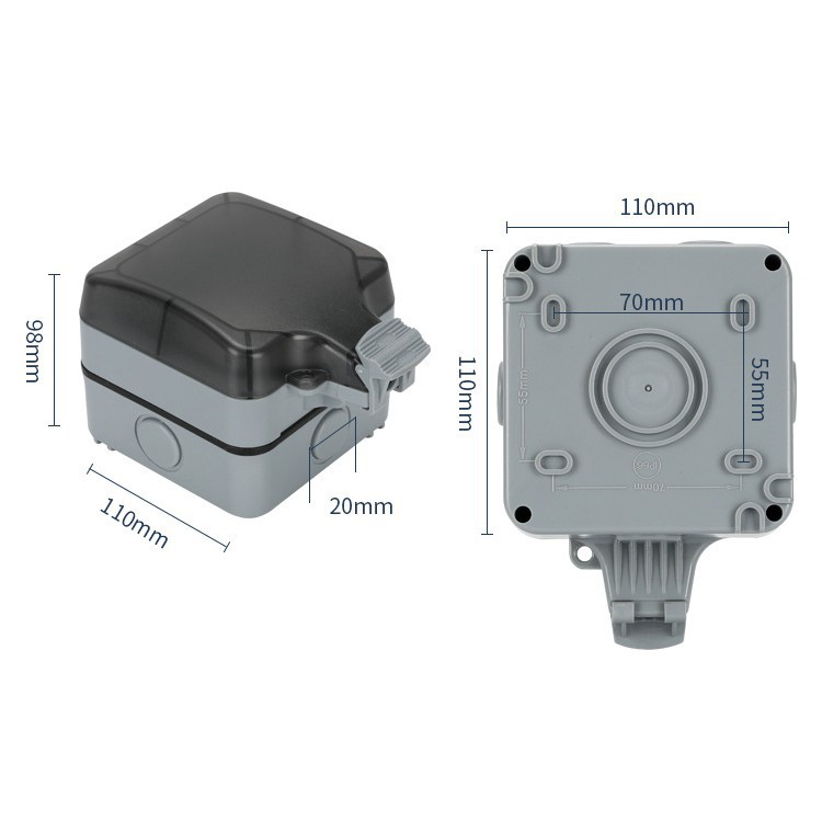 [Combo]Hộp Chống Nước(Che Mưa) Ổ Cắm - Công Tắc 16A Đạt Tiêu Chuẩn Chống Nước IP66 - Ổ Cắm Điện Ngoài Trời Tenko