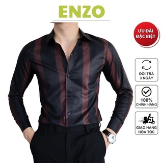 Áo sơ mi nam hàn quốc big size dài tay hoạ tiết cao cấp _ ENZO