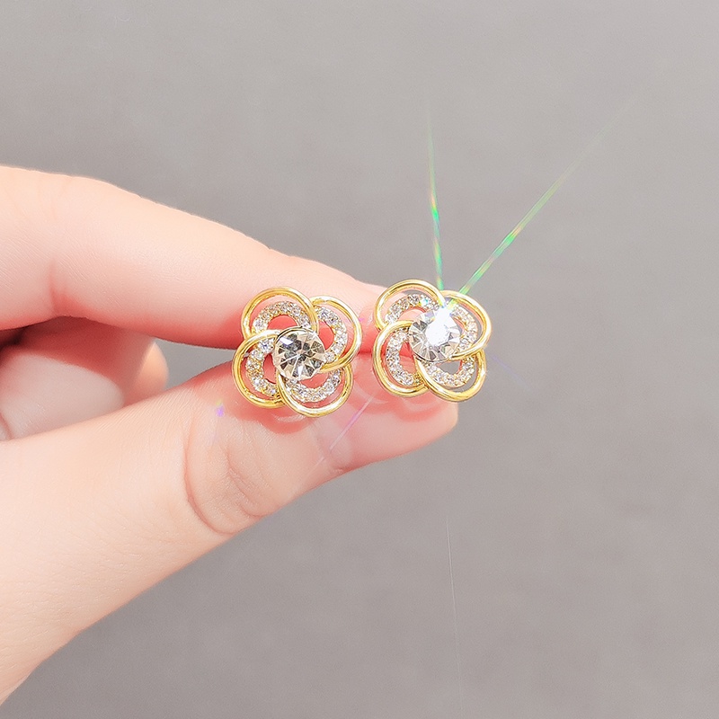 Khuyên tai JIUDUOLAN mạ bạc đính đá zircon nhân tạo dễ phối đồ thời trang dành cho nữ