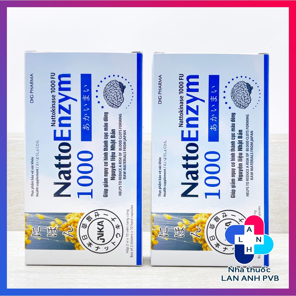 NattoEnzym 1000 – Nguyên liệu Nhật Bản, giúp giảm nguy cơ hình thành cục máu đông.