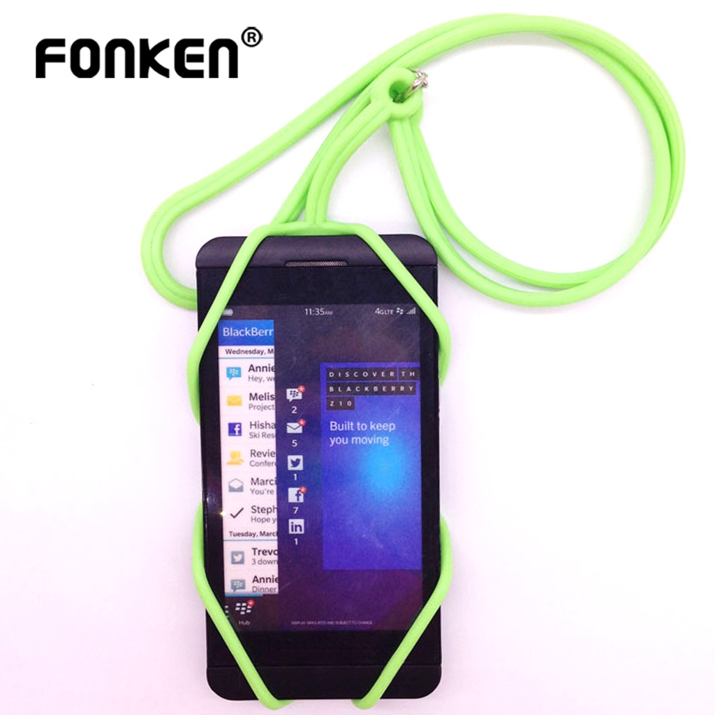 Dây gắn điện thoại đeo cổ FONKEN bằng silicon tùy chọn màu sắc