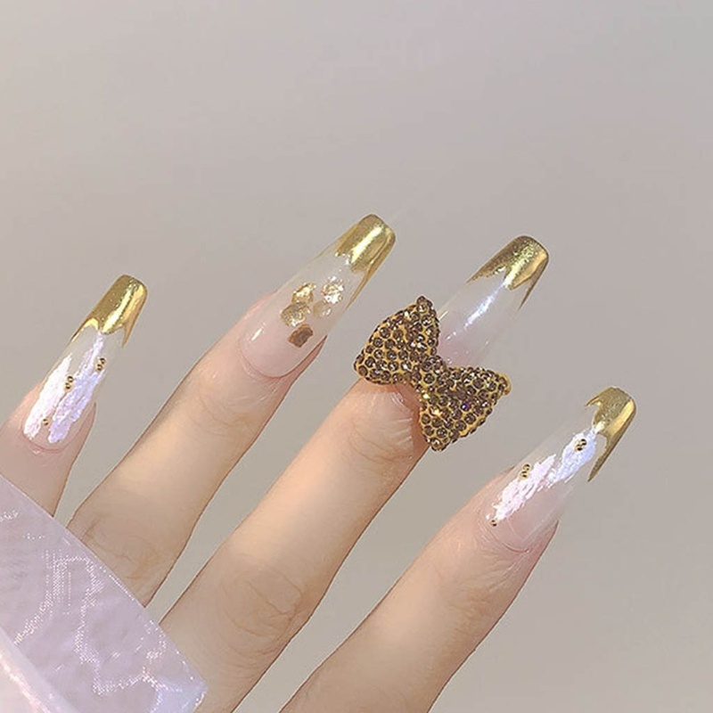 Phụ Kiện Trang Trí Móng Tay 3D Hình Nơ Bằng Hợp Kim DIY