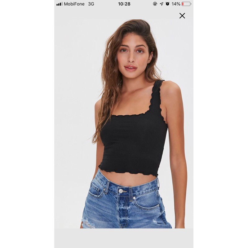 Áo croptop cuốn biên