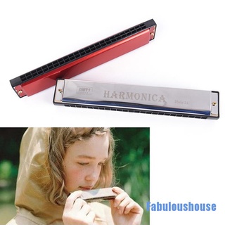 Kèn Harmonica Tremolo 24 Lỗ Tông Bạc/Đỏ Cho Người Mới Bắt Đầu