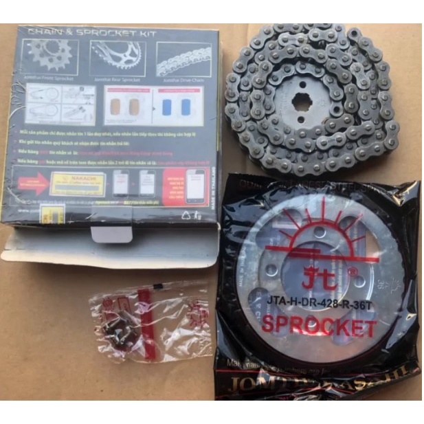 Bộ nhông sên dĩa mặt trời đen Jomthai Asahi - Jupiter FI