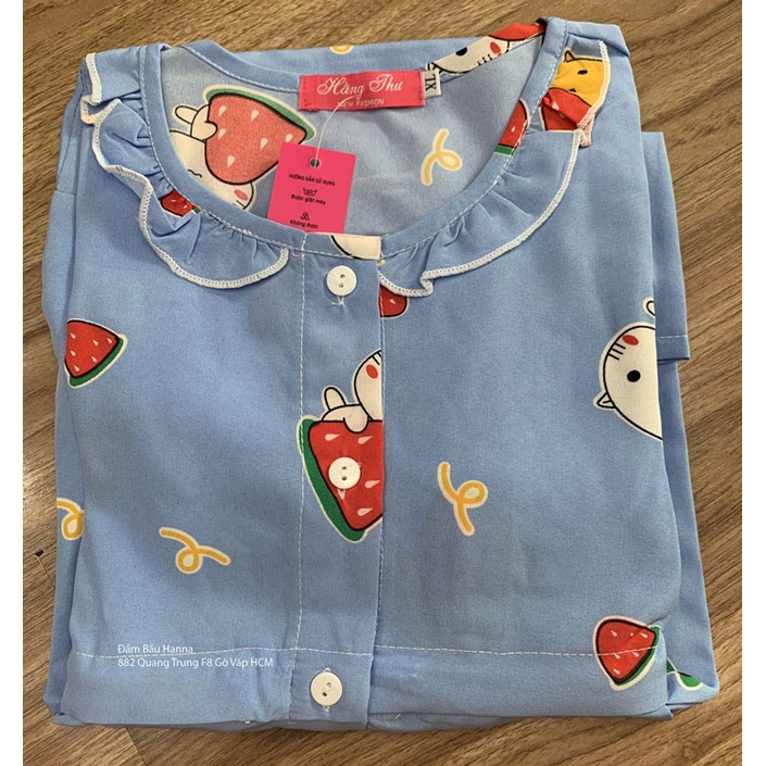 [SIZE 40-70KG] Đồ bộ bầu cho bé ty mặc bầu và sau sinh tay dài quần dài có lưng thun điều chỉnh vải lụa mango thoáng mát