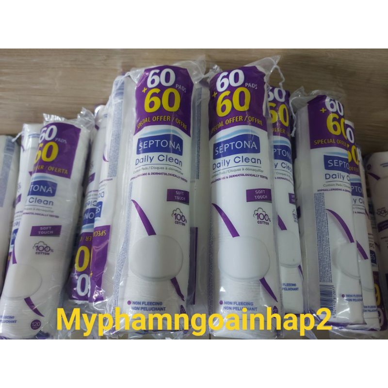 Bông Tẩy Trang 3 Lớp Septona 120 Miếng