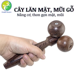Cây Lăn Mát Xa Mặt, Mũi Cánh Gà Bằng Gỗ Thơm, Hai Bánh Xe Lăn Tròn Giúp Nâng Cơ Mặt Và Thon Gọn Mũi - G80