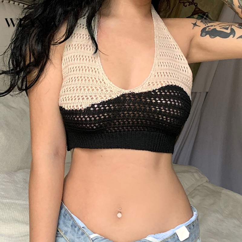 Áo Tank Top Hở Lưng Màu Sắc Trẻ Trung Thời Trang Đi Biển D0324