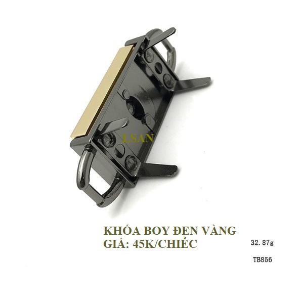 Khóa Boy Đen Vàng Xịn - Khóa túi xách - Phụ kiện túi xách