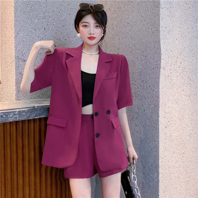Bộ Trang Phục Hai Mảnh Gồm Áo + Quần Short Lưng Thun Ống Rộng 2022 Họa Tiết Trái Cây Thời Trang Mùa Hè Cho Nữ
