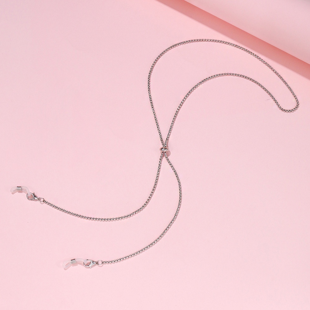 1 Dây Xích Kim Loại Đeo Kính Mát Màu Trơn Thời Trang