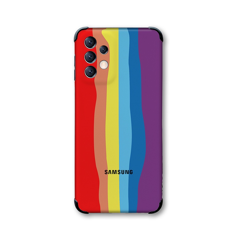 Original Rainbow Color Case Samsung Galaxy A73 A53 A33 A23 A13 A12 5G 4G Gradient Brand Silicone Cover