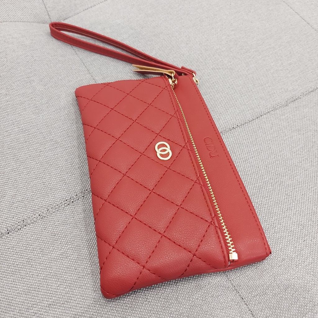 Ví Nữ Khóa Kéo Họa Tiết Hình Thoi Cidu Vn08