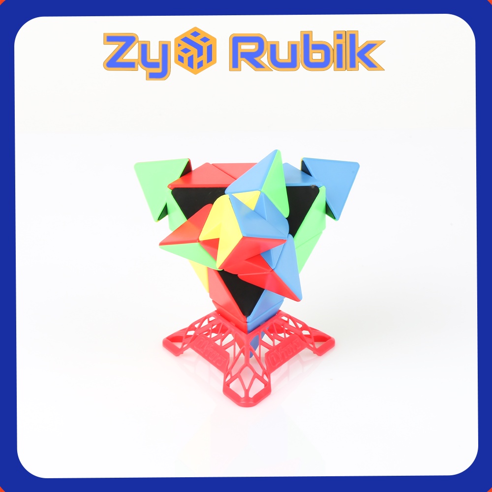 Rubik 3x3 Pyraminx Meilong Stickerless + Đế Qiyi Full màu - ZyO Rubik