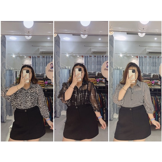 Áo sơmi tơ hoạ tiết bigsize hàng tklinhmom