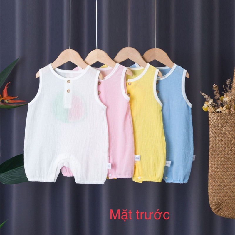 Body ba lỗ cotton đũi siêu mát hàng Quảng Châu mặc hè liền quần cho bé trai bé gái