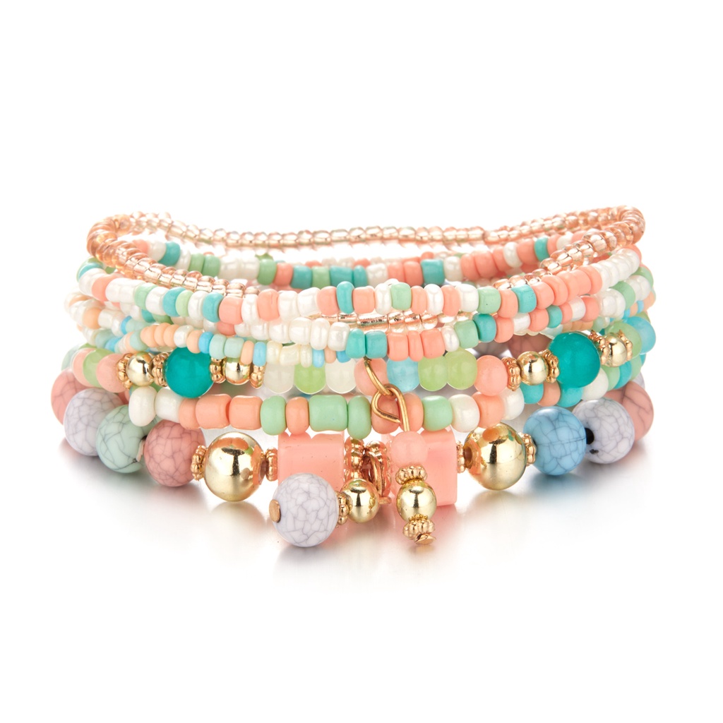 Set 8 vòng đeo tay RINHOO FRIENDSHIP chuỗi hạt phong cách boho thời trang cho nữ