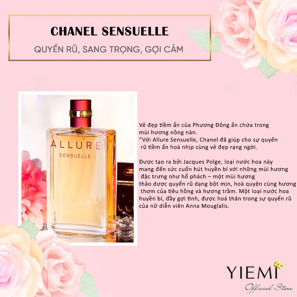 Nước hoa 𝐂𝐡𝐚𝐧𝐞𝐥 EDP, Nước Hoa Nữ hương hoa, mùi hương sang trọng, quý phái