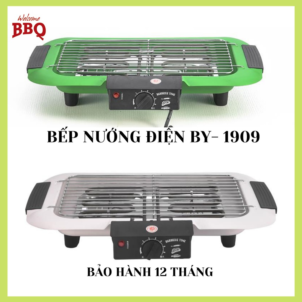 [Mã ELHADEV giảm 4% đơn 300K] BẾP NƯỚNG ĐIỆN KHAY Nướng 2000W - BY-B1909. Khay nướng chống dính - 4 ỐNG DẪN NHIỆT