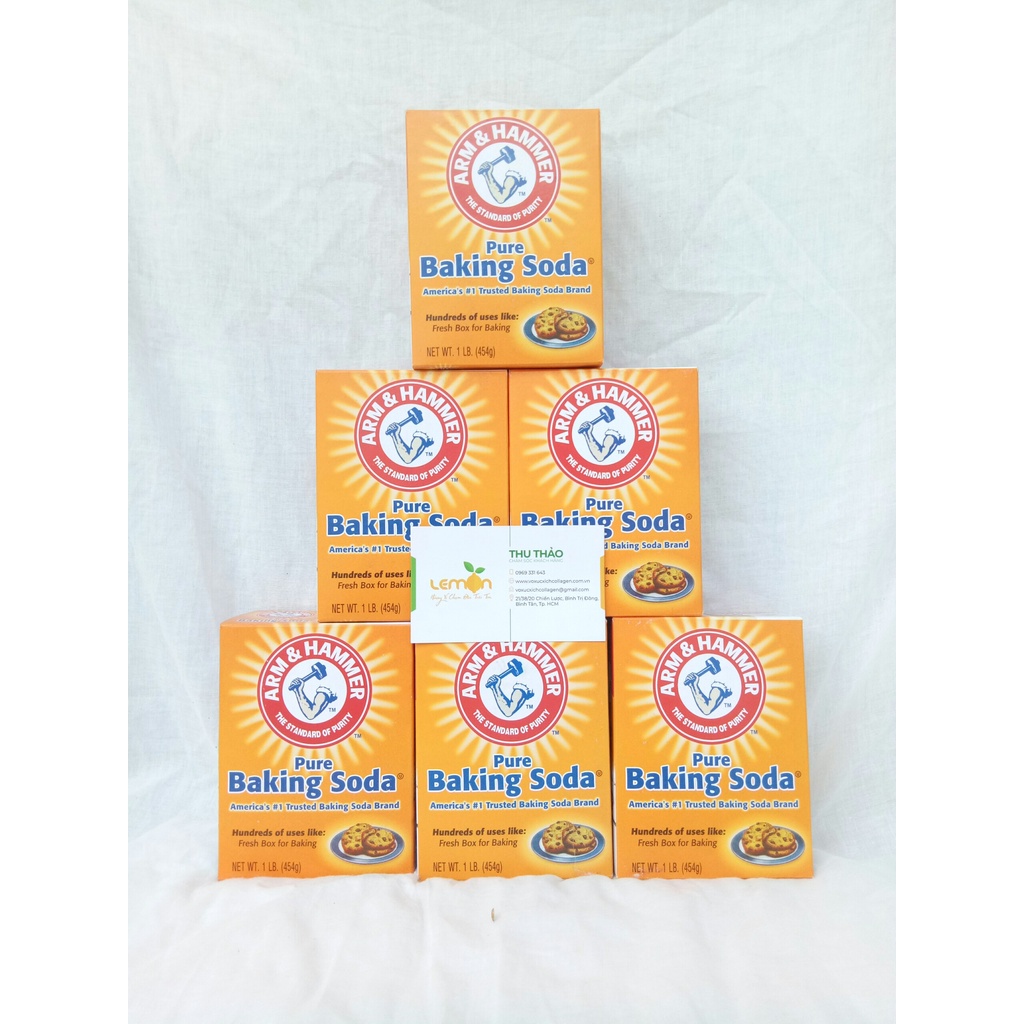 COMBO 5-10 hộp Bột Baking Soda đa công dụng, làm bánh, tẩy trắng - Hộp 454g nhập khẩu Mỹ