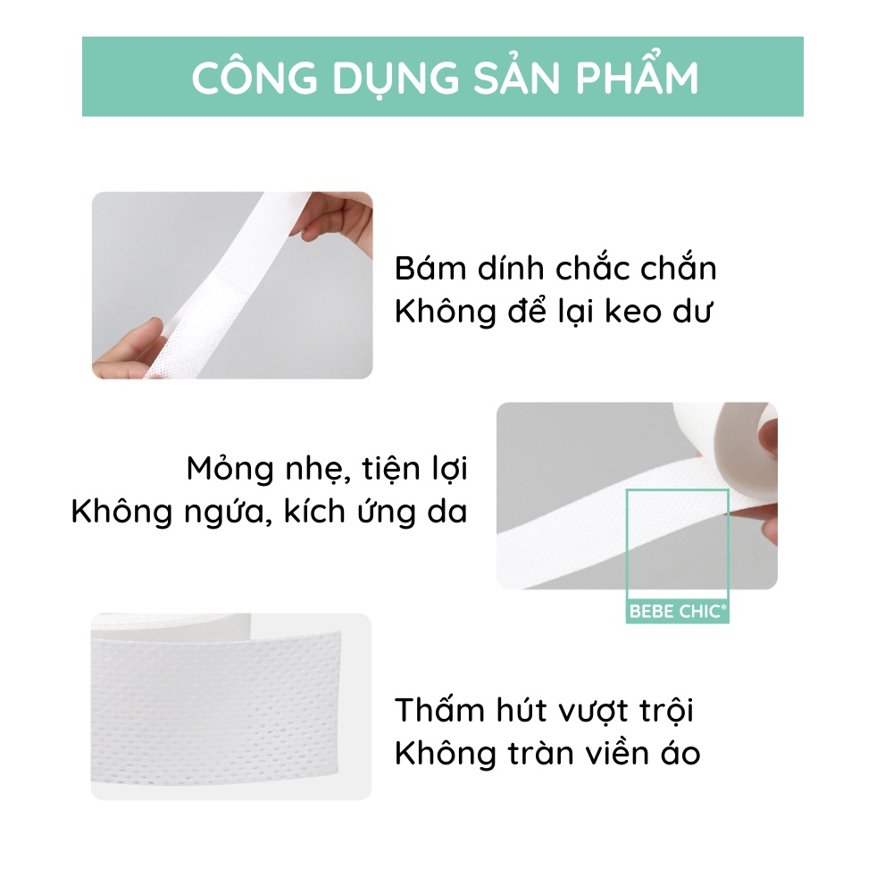 Cuộn 8 Mét Băng Dán Chống Bẩn Cố Áo, Tay Áo, Mũ BEBECHIC