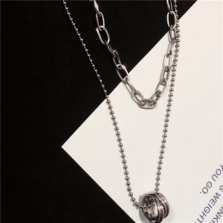 Vòng Cổ Hai Lớp Phong Cách Cá Tính Cho Nam 22358