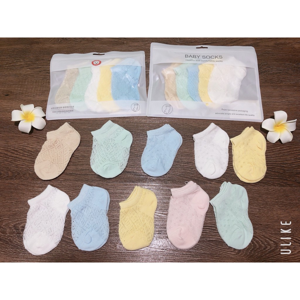 Set 5 đôi tất lưới BABY SOCKS hàng hè cho bé