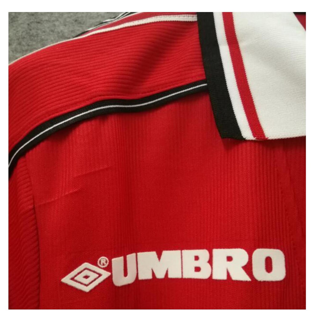 Áo Thun Đá Banh Tay Dài In Logo Manchester United Retro 1998-99 Size S-2xl