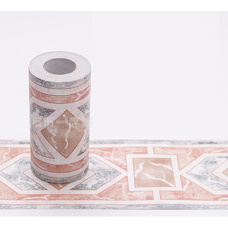 Cuộn 10m dán viền tường ô hồng keo sẵn (10m dài x 10cm cao)