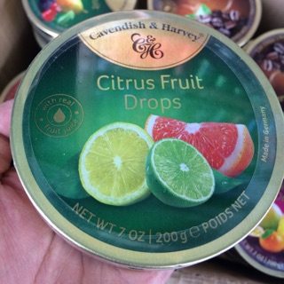 |kẹo sắt đức| kẹo cavendish & harvey citrusfruit drop 200g