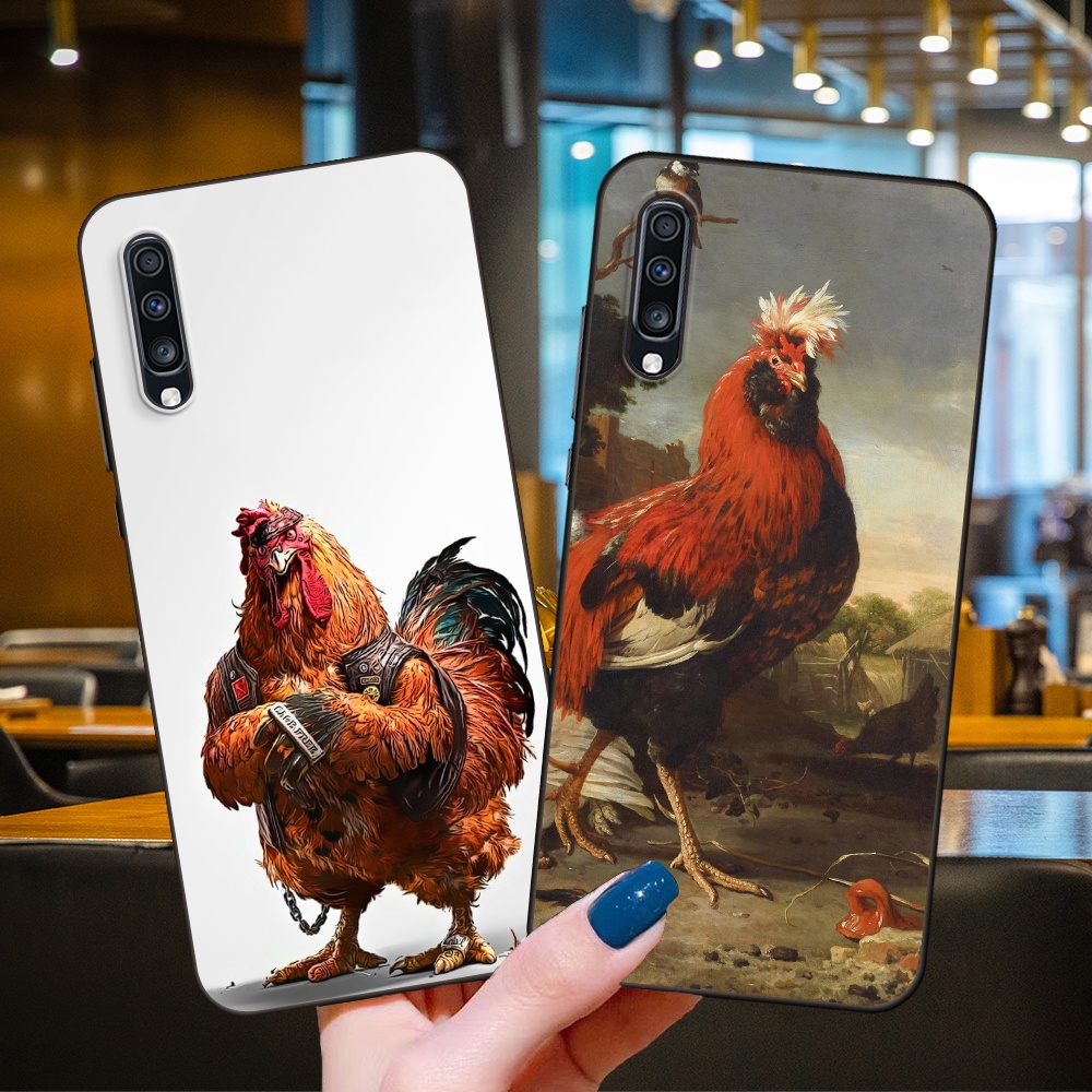 Ốp điện thoại Silicone mềm màu đen in hình chú gà cho Samsung A6 2018 A6 Plus 2018 A7 2018 A8 2018 A8 Plus 2018