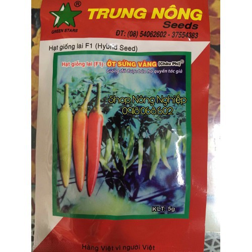 ớt sừng vàng châu phi Trung Nông 5gr