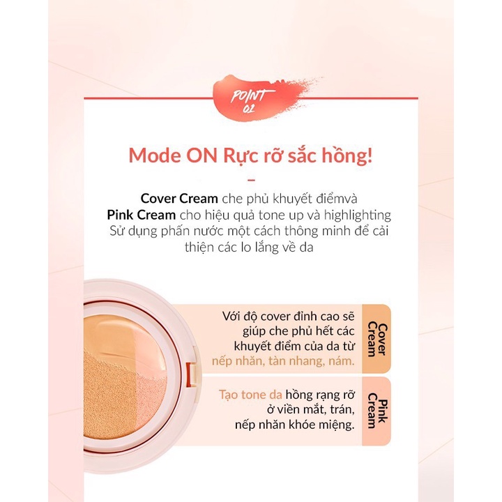 PHẤN NƯỚC CLIO KILL COVER PINK GLOW CREAM CUSHION CHÍNH HÃNG - 8456