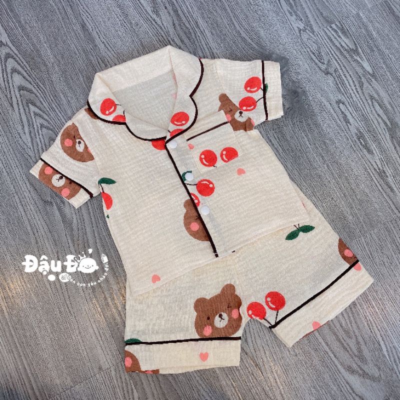 bộ cộc pijama sợi tre sợi tre cho bé 2022