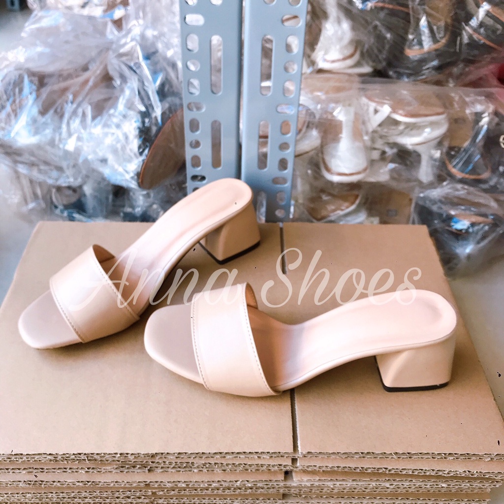 Dép nữ công sở  5cm bản ngang trơn  ANA