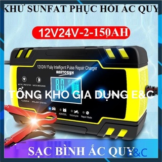 Sac binh ac quy-Sạc binh ắc quy 12V-24V/8A 4-150ah có khử sunfat phục hồi bình dùng cho cả bình khô và nước từ 4Ah-150Ah