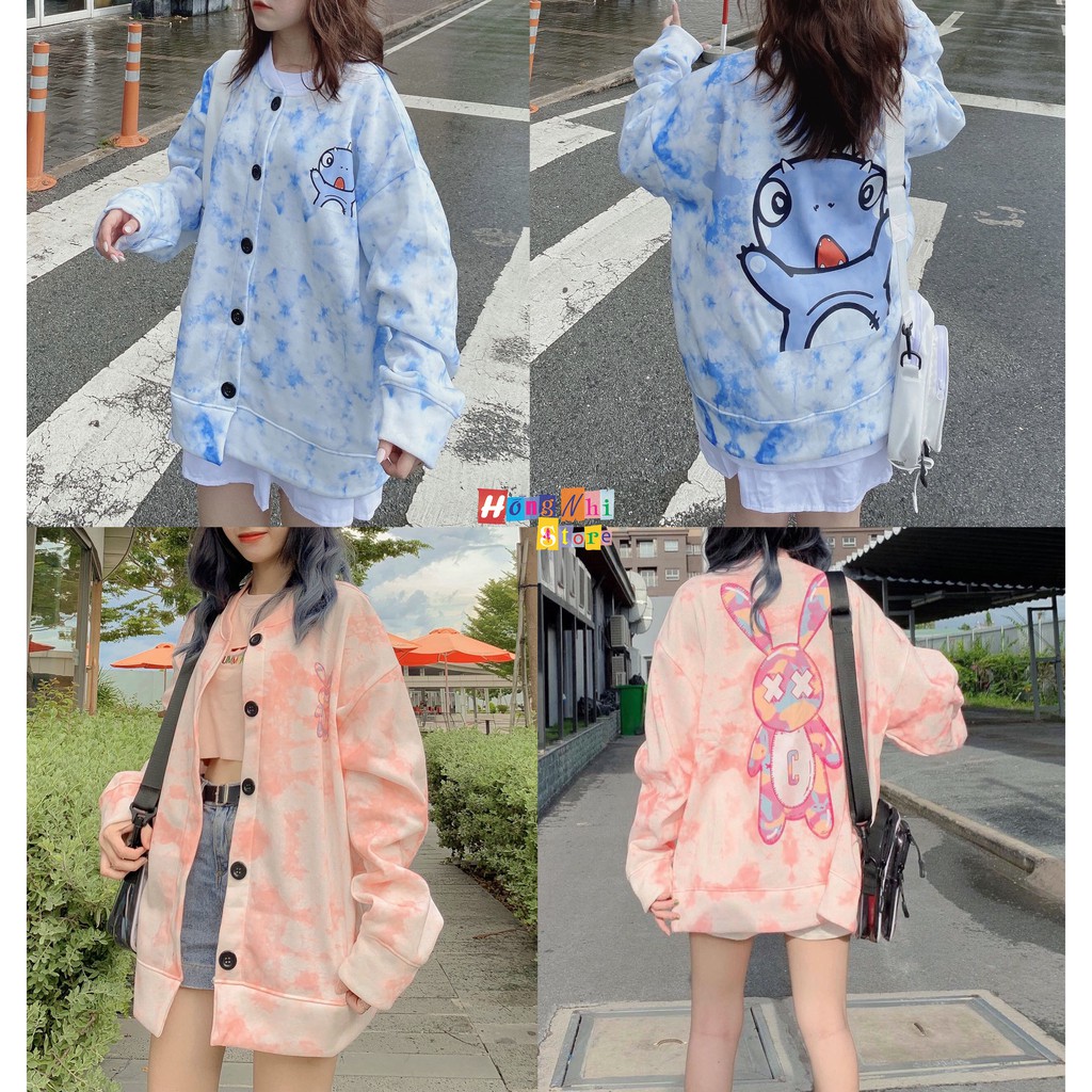 [Mã FATHANG5 giảm 10K đơn 50K] Áo Khoác Cardigan 3D Loang Màu In Hình Tie Dye Oversize Ulzzang Unisex Dáng Rộng Nam Nữ -