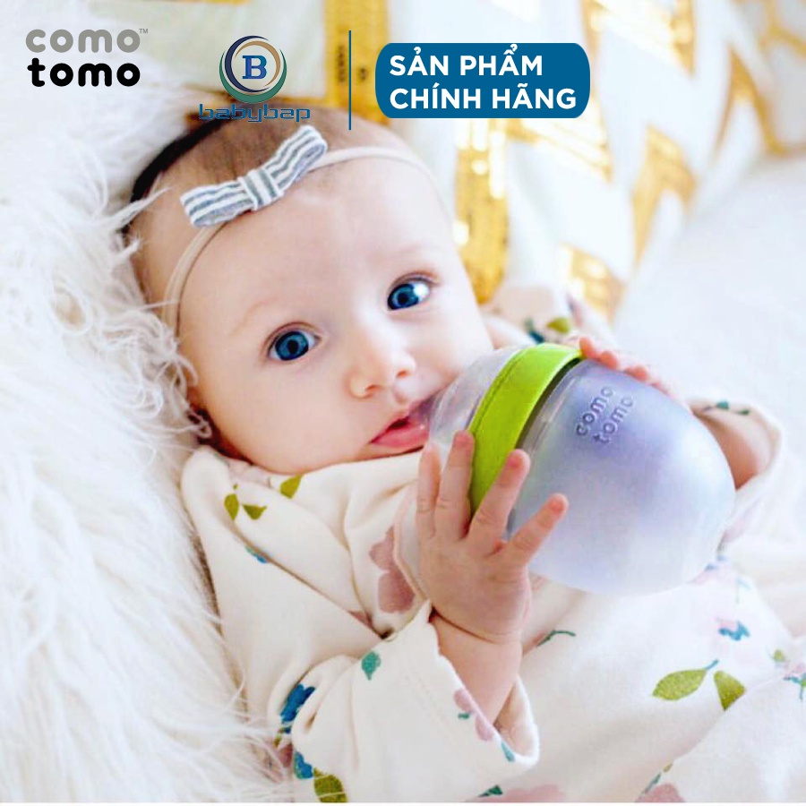 Bộ Hai Bình Silicone Comotomo 150ml Mềm Mại, Trơn Mịn