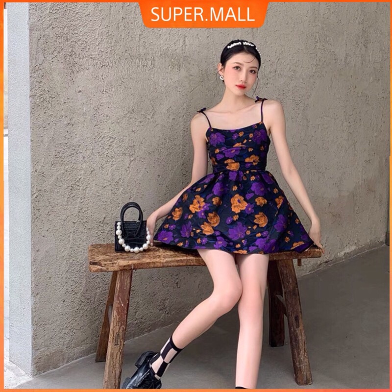 Đầm hoạ tiết hoa dự tiệc dạo phố sang trọng