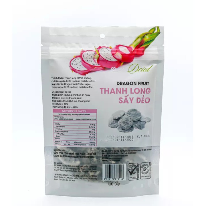 Thanh long sấy dẻo Ohla trái cây sấy dẻo ăn vặt thơm ngon bổ dưỡng 100gr