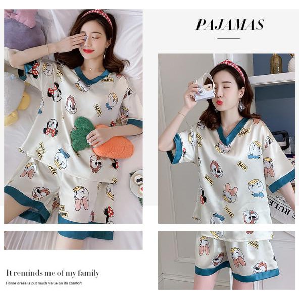 Đồ mặc nhà lụa ngắn - BunBun Homewear - Set LN10 | BigBuy360 - bigbuy360.vn