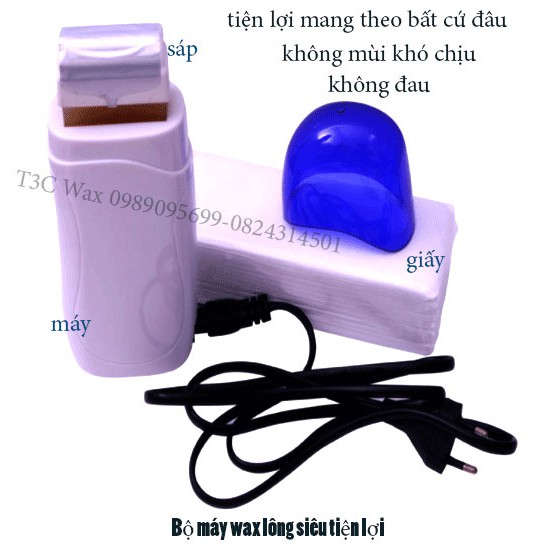 Bộ Máy wax lông nóng Depilatory, sáp wax + 7 tờ giấy wax không đau siêu sạch lông