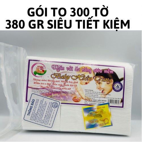 300 Tờ ~ 380 GR Khăn khô đa năng Hiền Trang, khăn vải khô đa năng dùng cho mẹ và bé gói to 300 tờ siêu tiết kiệm